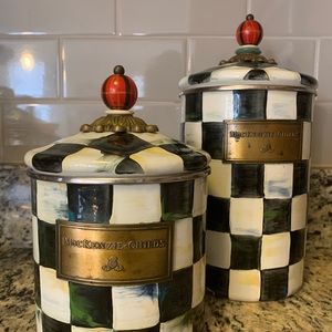 Mackenzie Childs 2 piece canister set